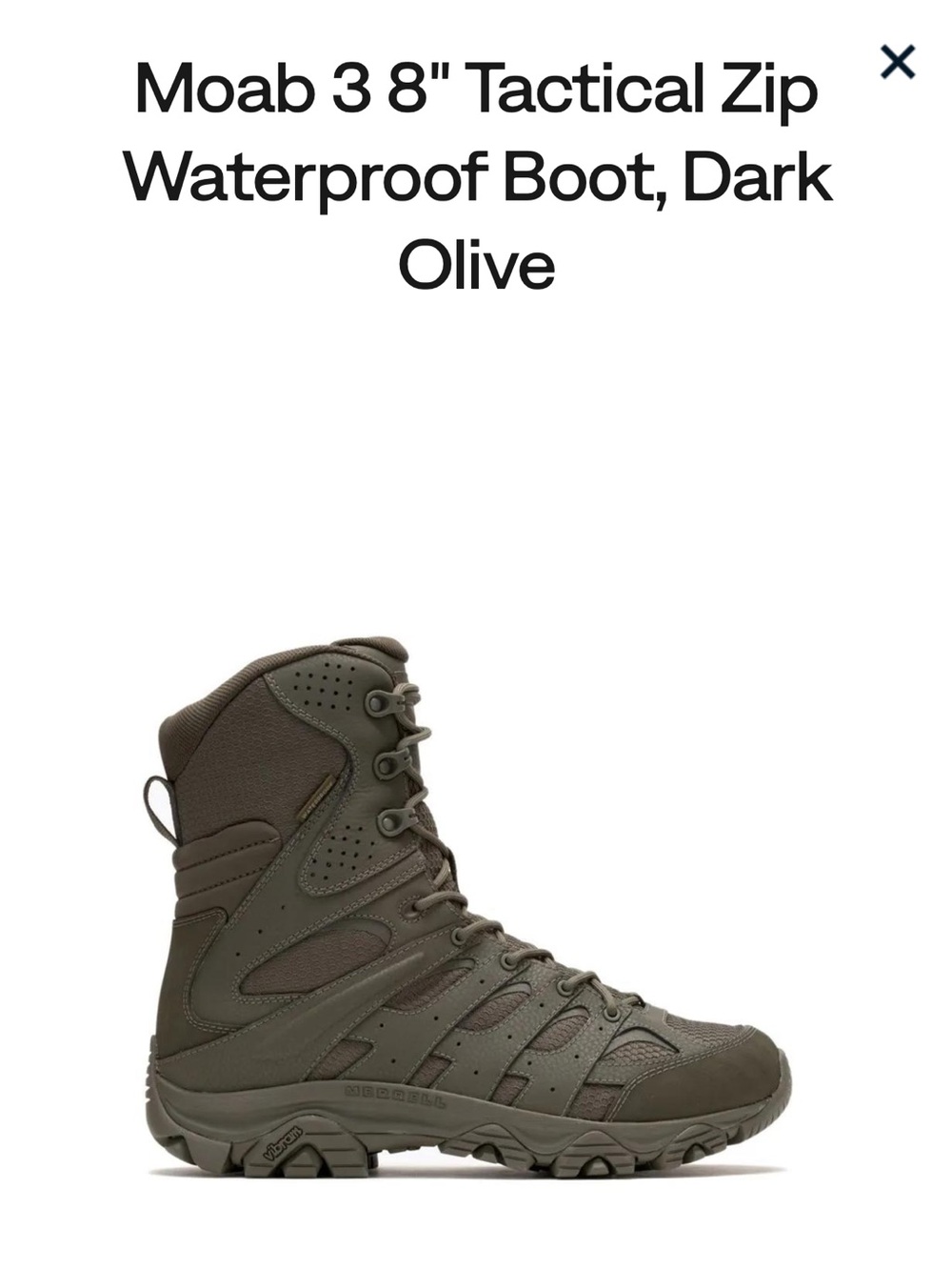 Men's Moab 3 8" Tactical Zip Waterproof Boot